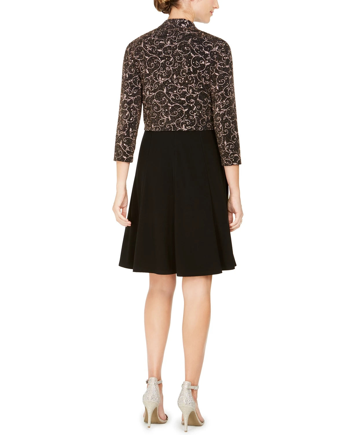 Jaqueta e vestido bolero feminino Jessica Howard, preto, tamanho 12, pequeno