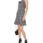 Vestido feminino Michael Kors Jacquard Fit &amp; Flare, prateado, tamanho extra grande