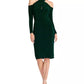 Vestido justo cruzado Simone da Rachel Roy para mulheres, verde, tamanho médio