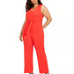 Macacão feminino Vince Camuto Plus Crepe com amarração frontal e pernas largas, vermelho, tamanho 20W