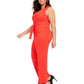 Macacão feminino Vince Camuto Plus Crepe com amarração frontal e pernas largas, vermelho, tamanho 20W