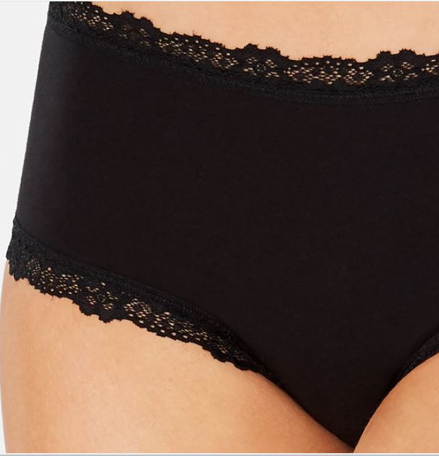 Jenni Women's Lace Trim Hipster Underwear Preto Tamanho XX-G