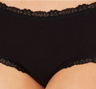 Jenni Women's Lace Trim Hipster Underwear Black Size XX-Large