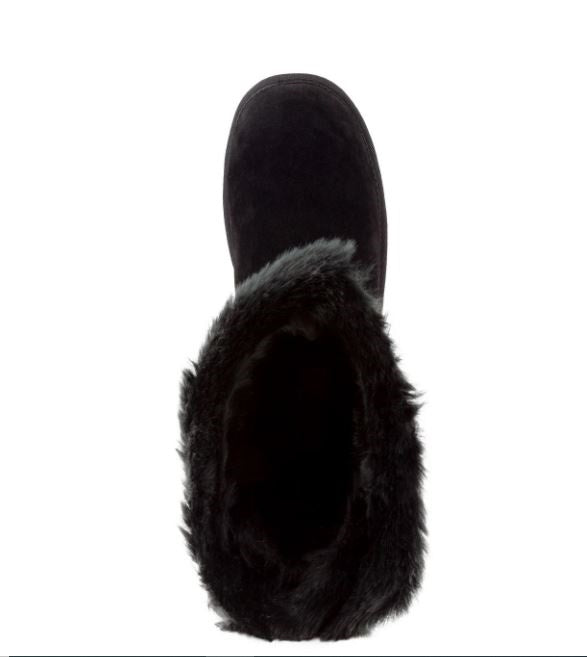 Botas altas femininas Sugar Panthea Fuzzy Winter, pretas, tamanho 8 M