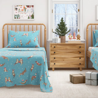 4-Piece Turkish Cotton Christmas Flannel Sheet - Whittaker Collection
