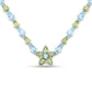 29.48 Carat Genuine Blue Topaz and Peridot .925 Sterling Silver Necklace