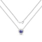 0.55 Carat Genuine Tanzanite and White Topaz .925 Sterling Silver Necklace