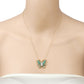 2.60 Carat Genuine Emerald and White Zircon .925 Sterling Silver Necklace