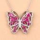 2.88 Carat Genuine Ruby and White Zircon .925 Sterling Silver Necklace