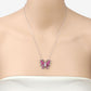 2.88 Carat Genuine Ruby and White Zircon .925 Sterling Silver Necklace