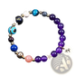 Natural Amethyst and Agate Twelve Zodiac Beaded Bracelet
