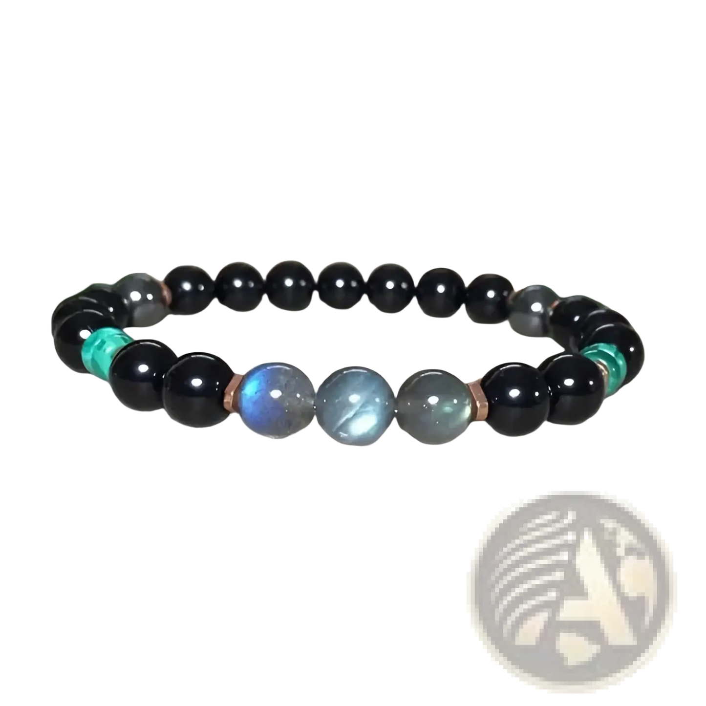 Natural Amethyst and Magnetic Stone Beaded Unisex Bracelet