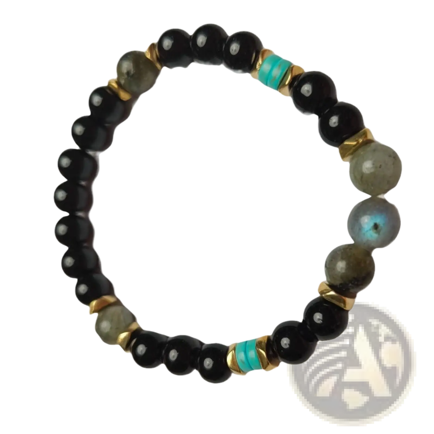 Natural Amethyst and Magnetic Stone Beaded Unisex Bracelet