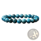 Natural Blue Apatite Polished Stone Elastic Bead Bracelet