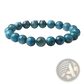Natural Blue Apatite Polished Stone Elastic Bead Bracelet