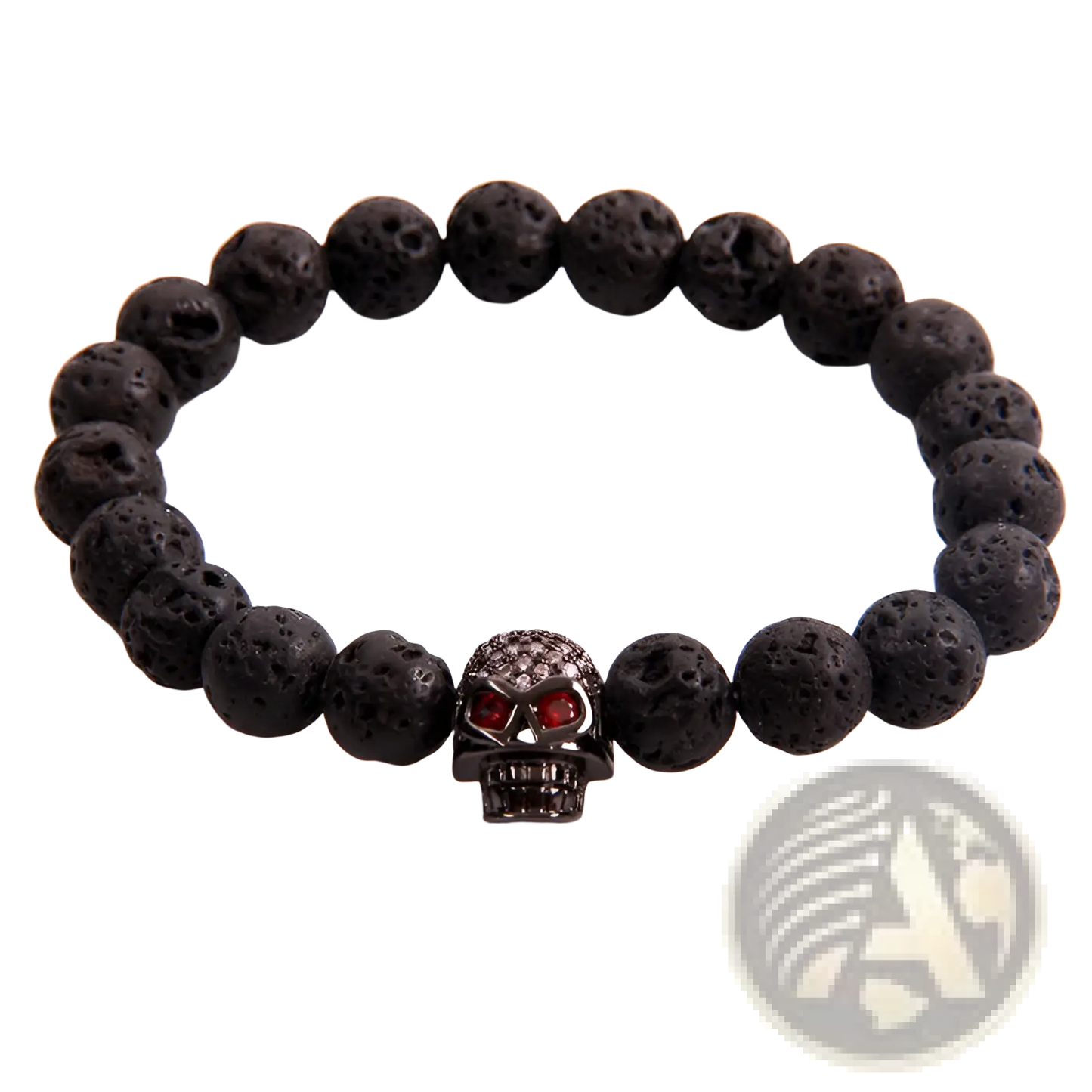 Natural Lapis Lazuli and Lava Stone Owl Charm Bracelet