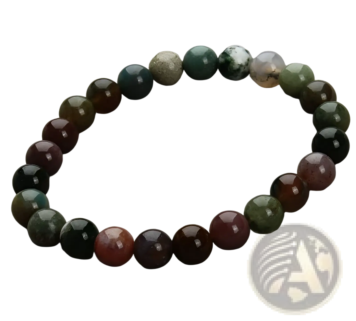 Natural Polished Gemstone and Agate Beaded Bracelet