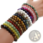 Natural Polished Gemstone and Agate Beaded Bracelet