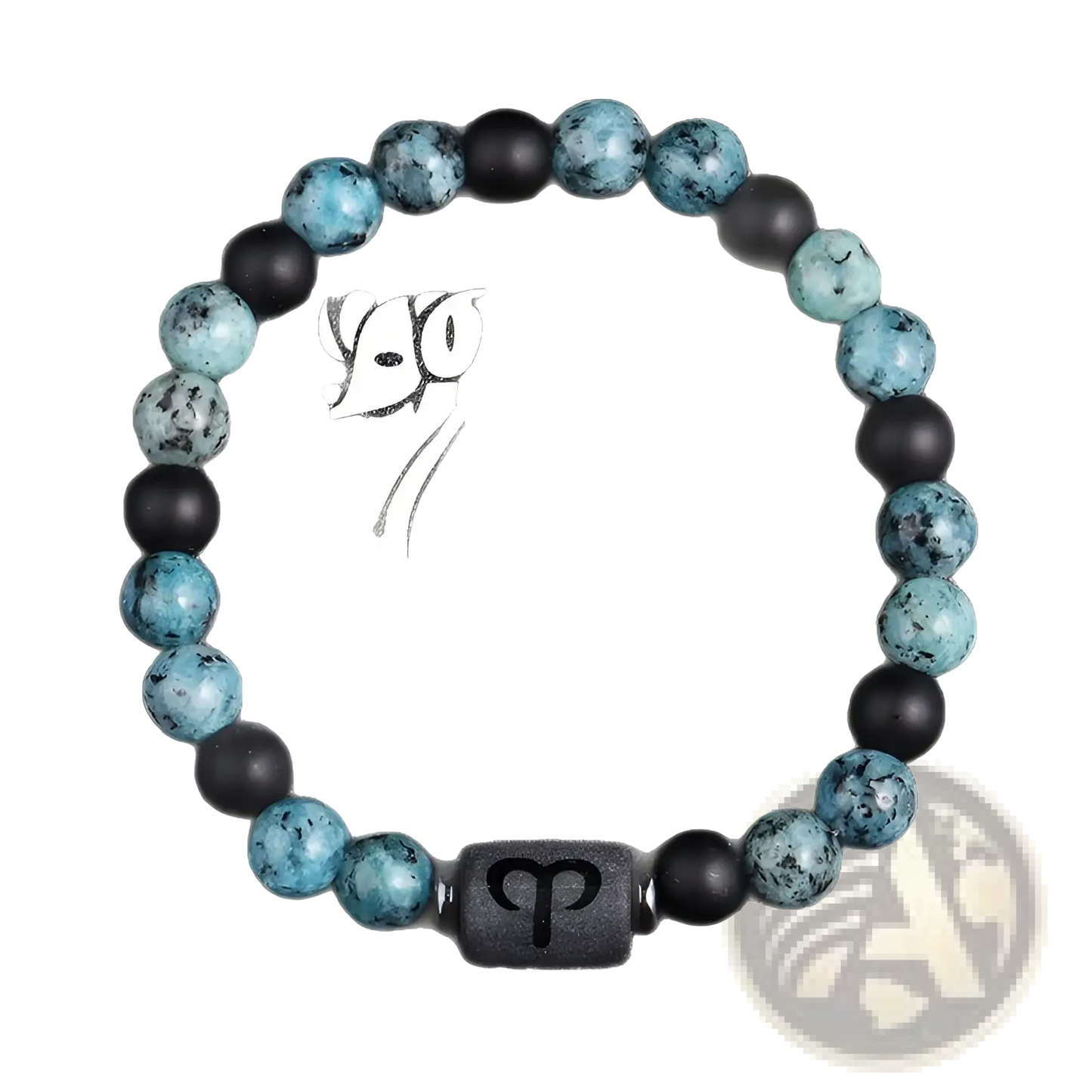 Natural Stone 12 Constellation Zodiac Obsidian Bracelet