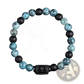Natural Stone 12 Constellation Zodiac Obsidian Bracelet