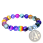 Natural Stone Rainbow Pride Accent Bead Bracelet