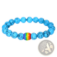 Natural Stone Rainbow Pride Accent Bead Bracelet
