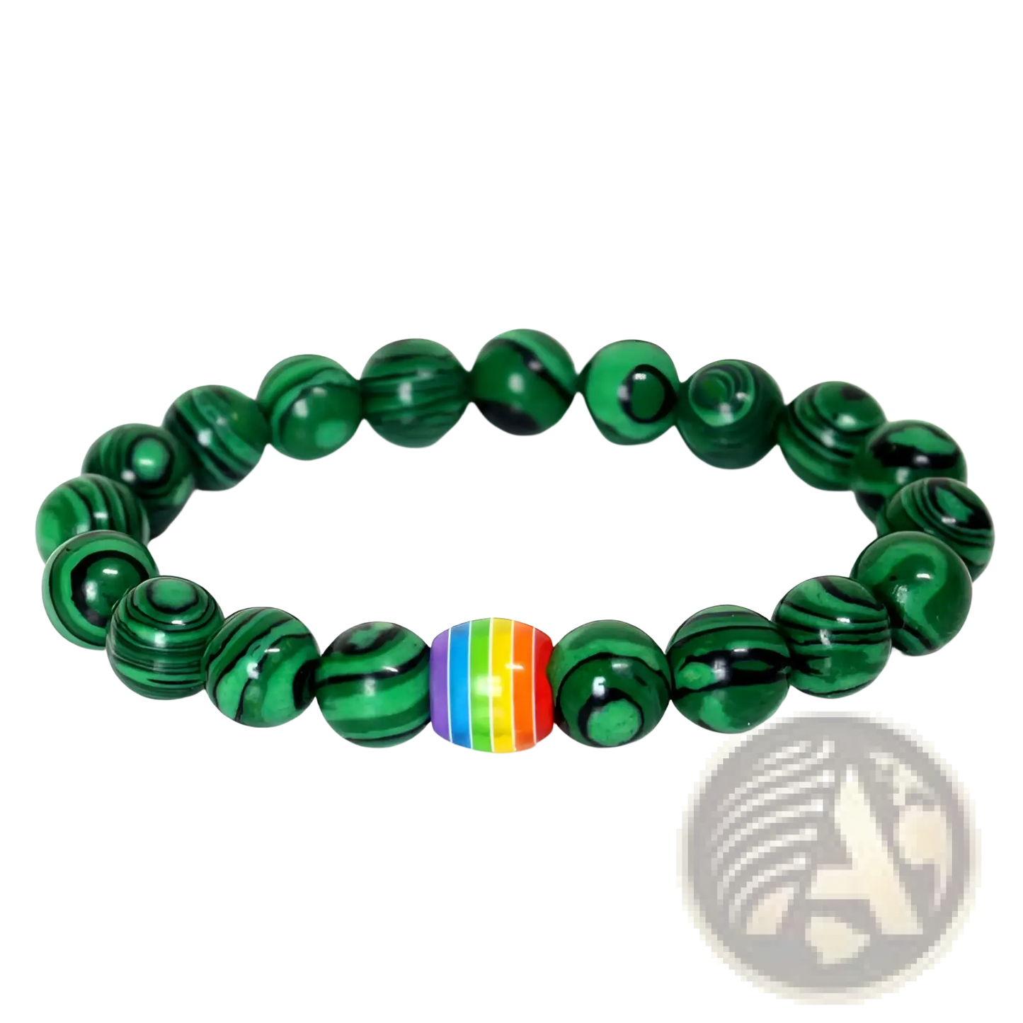 Natural Stone Rainbow Pride Accent Bead Bracelet