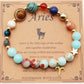Natural Stone Twelve Zodiac Constellation Beaded Bracelet