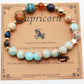 Natural Stone Twelve Zodiac Constellation Beaded Bracelet