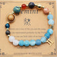 Natural Stone Twelve Zodiac Constellation Beaded Bracelet