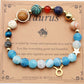 Natural Stone Twelve Zodiac Constellation Beaded Bracelet