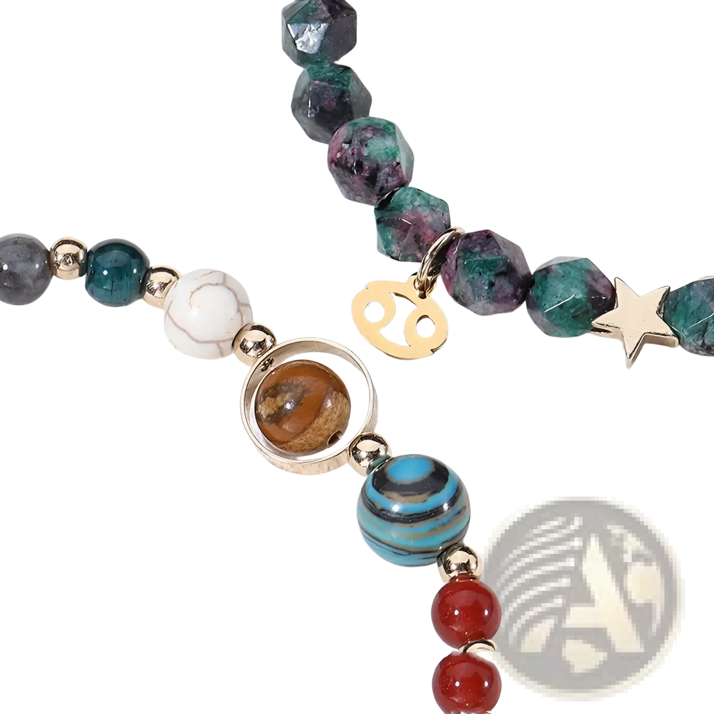 Natural Stone Zodiac Constellation Beaded Bracelet