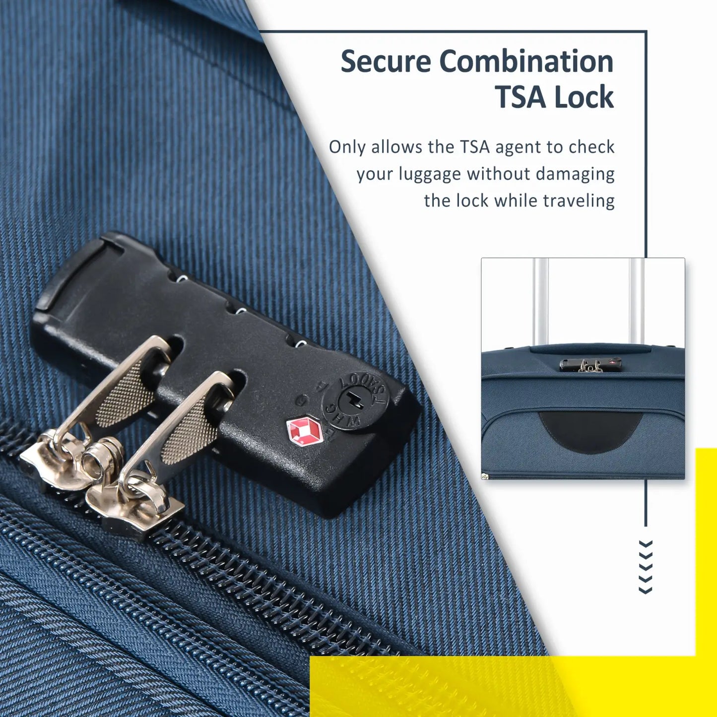 Navy Blue Softside Expandable 3 Piece Spinner Luggage Set
