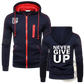 Never Give Up Contrast Zip Hoodie for Men