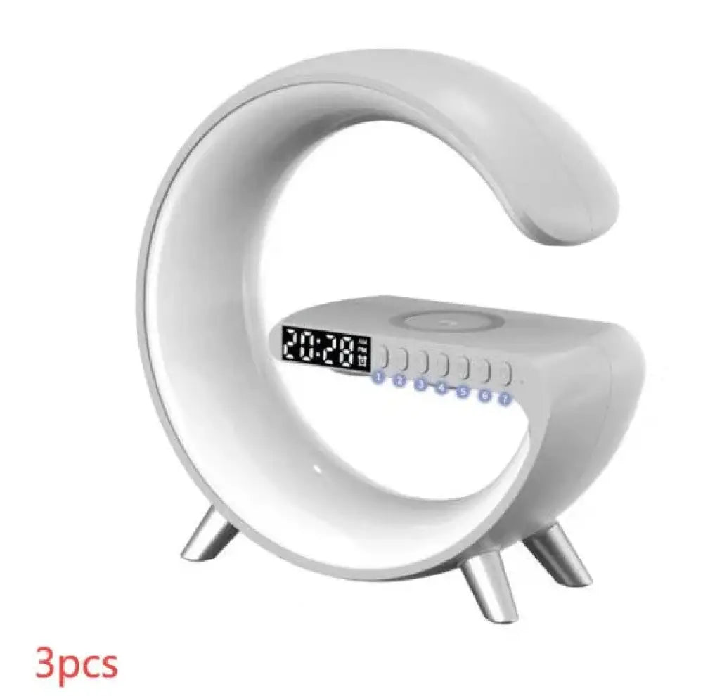 G-shaped Led Lamp with Bluetooth Speaker and Wireless Charger