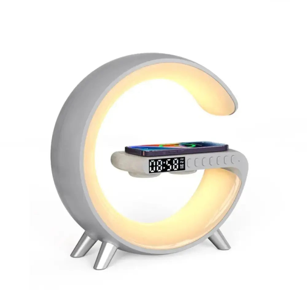 G-shaped Led Lamp with Bluetooth Speaker and Wireless Charger