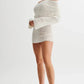 Shimmering one Shoulder Knit Maxi Beach Dress