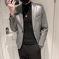 Men's Slim Fit Korean Polo Collar Pu Leather Jacket