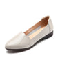 Scalloped Beige Leather Flats with Soft Cushioned Soles