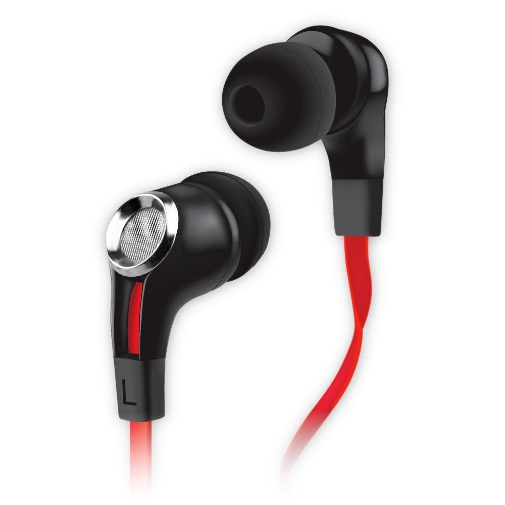 Fones de ouvido estéreo intra-auriculares NoiseHush Premium Bass com microfone em linha