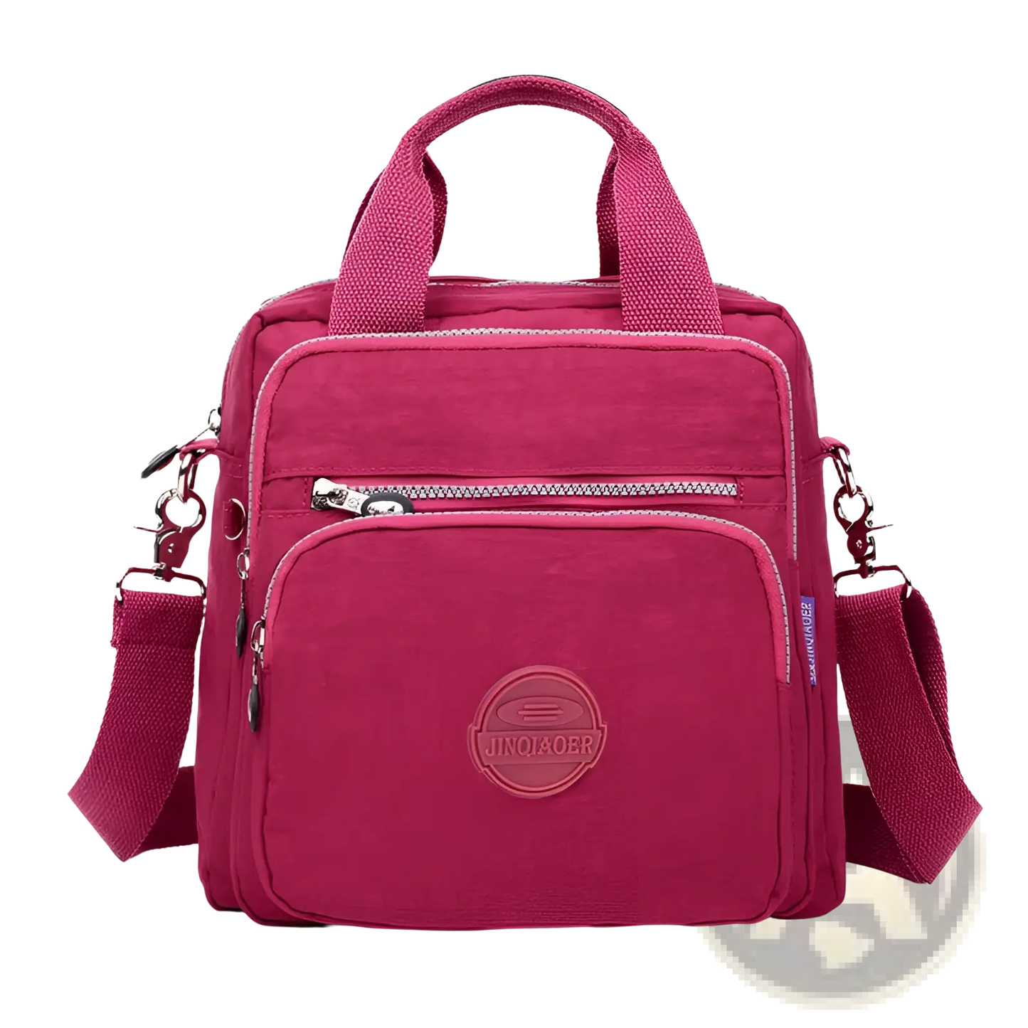 Nylon Messenger Bag Multi Zipper Canvas Backpack