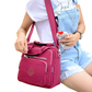 Nylon Messenger Bag Multi Zipper Canvas Backpack
