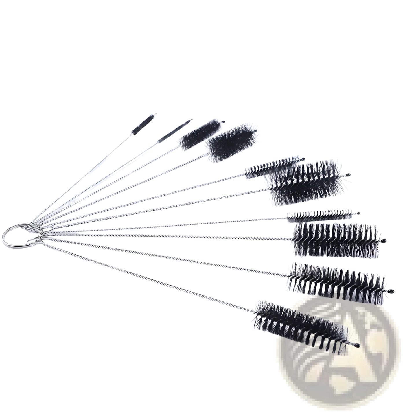 Nylon Straw Cleaning Brush Set Stainless Steel 10pc
