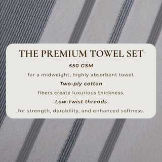 Decorative Cotton Stripe Bath Towel Set - Noelle Collection