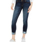 Calça jeans skinny Indigo Rein Junior, cintura média, com três botões, azul, tamanho 5