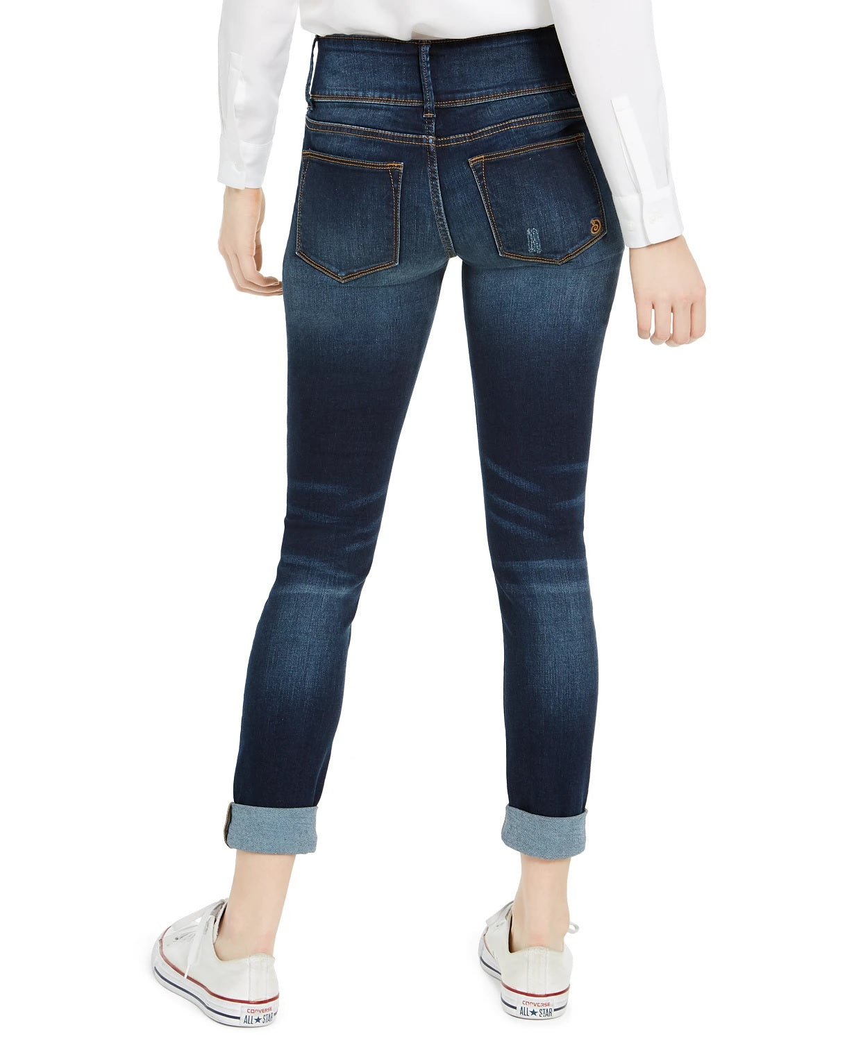 Calça jeans skinny Indigo Rein Junior, cintura média, com três botões, azul, tamanho 5
