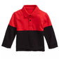 Camisa de gola com blocos de cores para bebês meninos First Impressions, vermelha, tamanho 18 meses