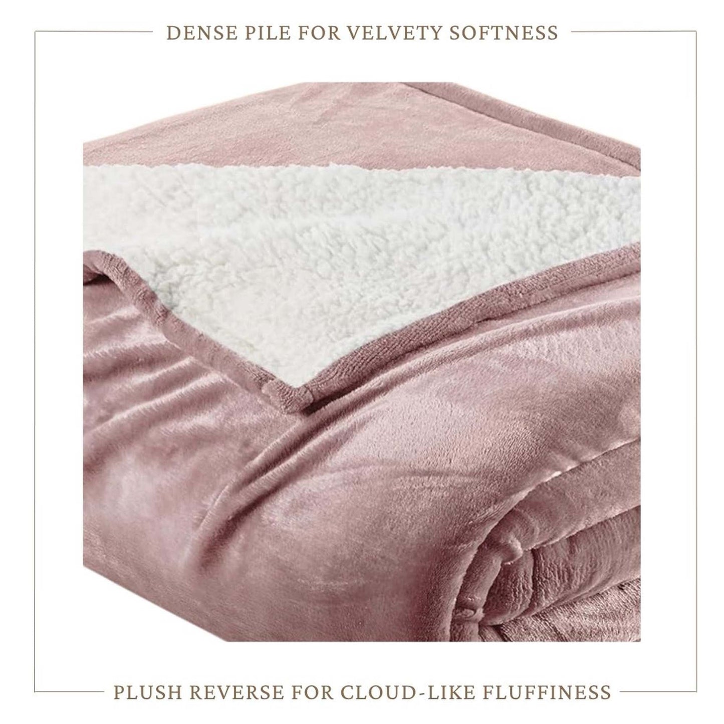 Velvet Plush Sherpa Bed Blanket - Sherpa Fleece Collection