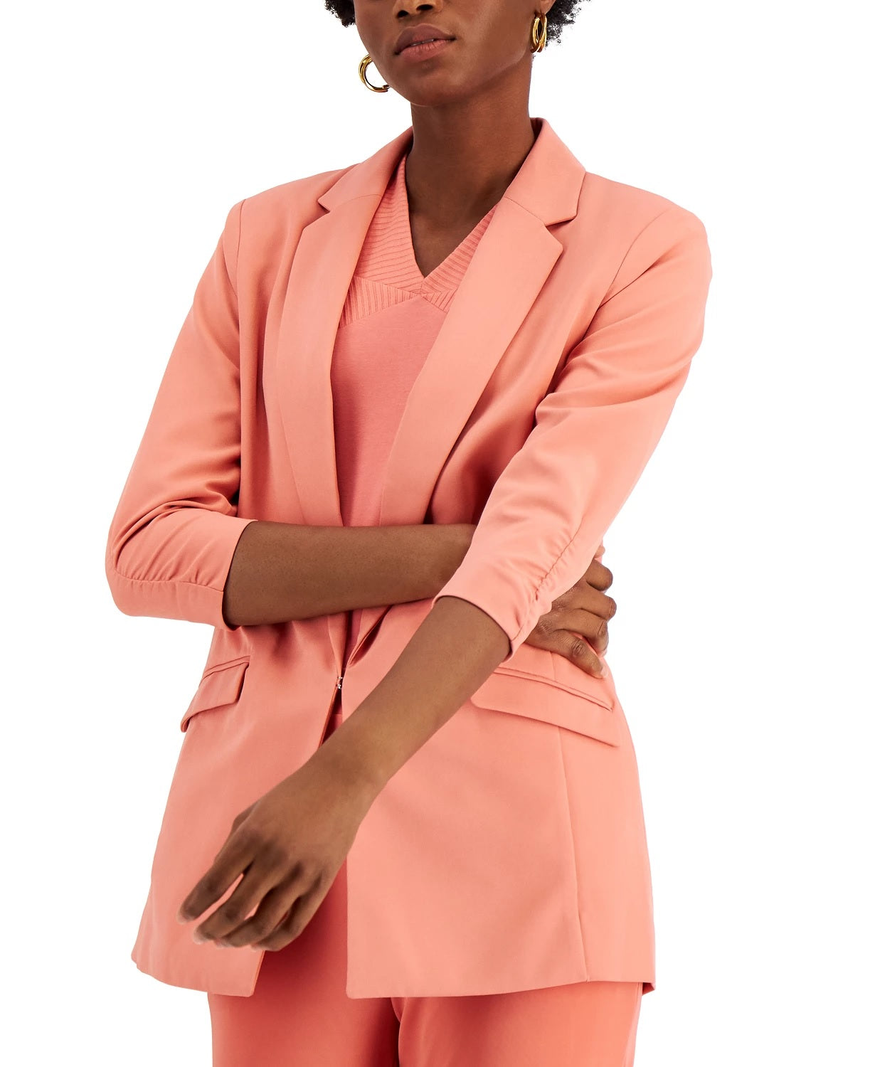 Blazer feminino masculino INC tamanhos regulares e pequenos rosa tamanho médio