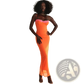 Orange Lace Trim Mesh Midi Dress